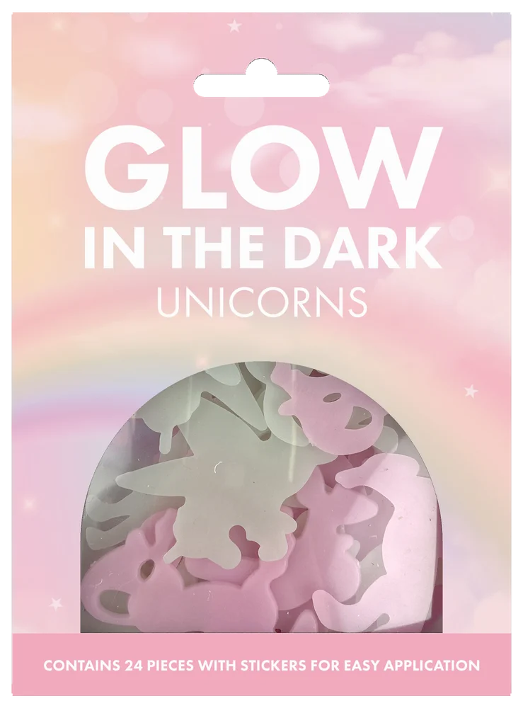 Glow in the Dark Stickers - Unicorn (24 Pack)