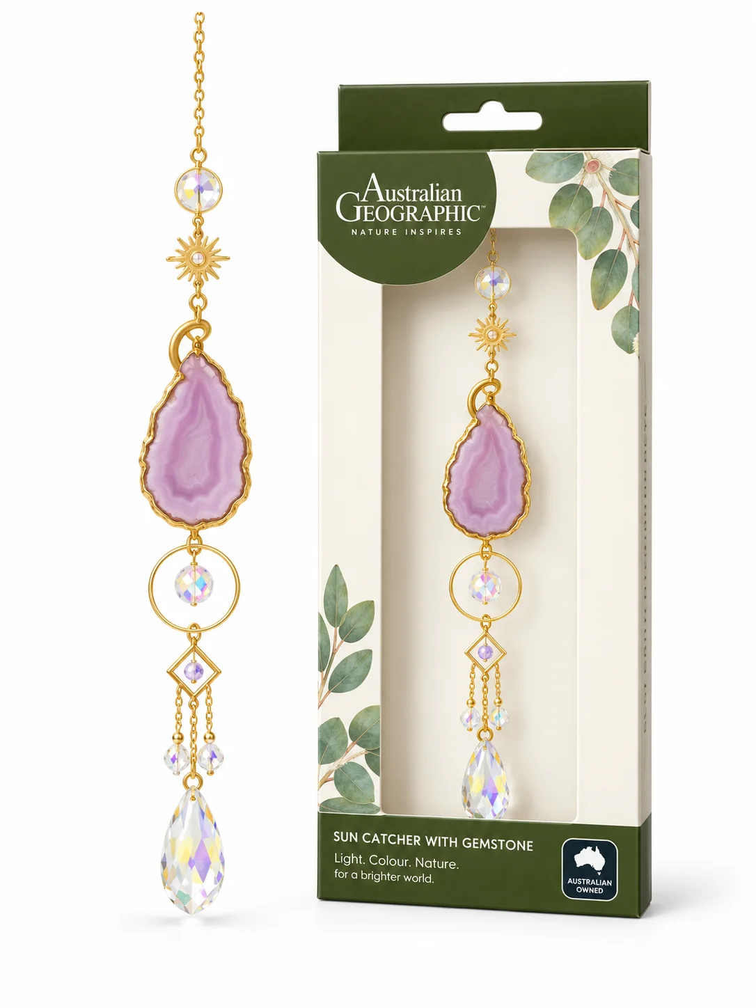 Australian Geographic Sun Catcher - Dewdrop Collection - Green, Lilac