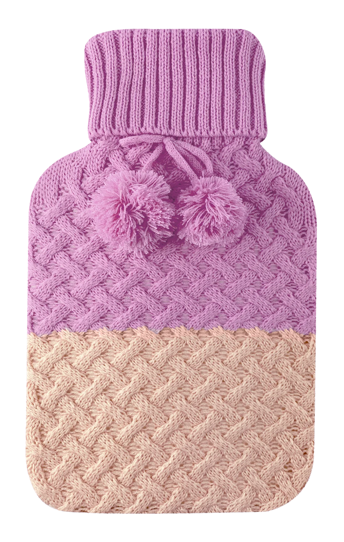 Hot Spot™ Knit Hot Water Bottle Set - Two Tone, White Pom Pom, Green Pom Pom, Neapolitan