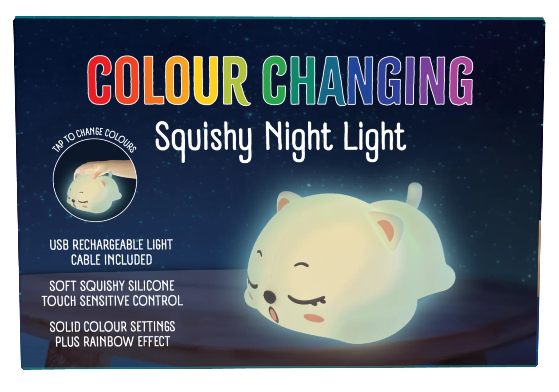 Rechargeable Squishy Night Light - Cat