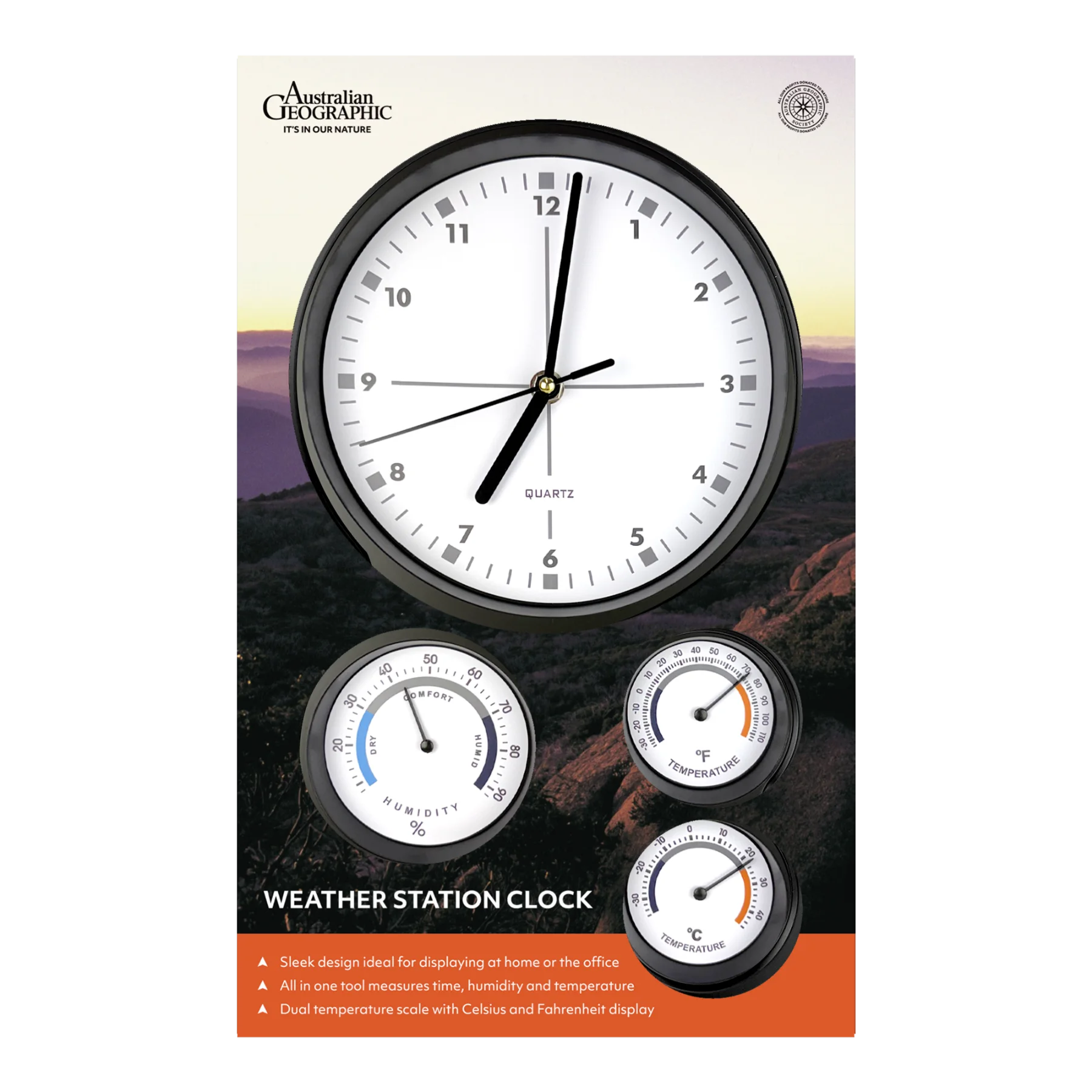 Australian Geographic Weather Station Clock