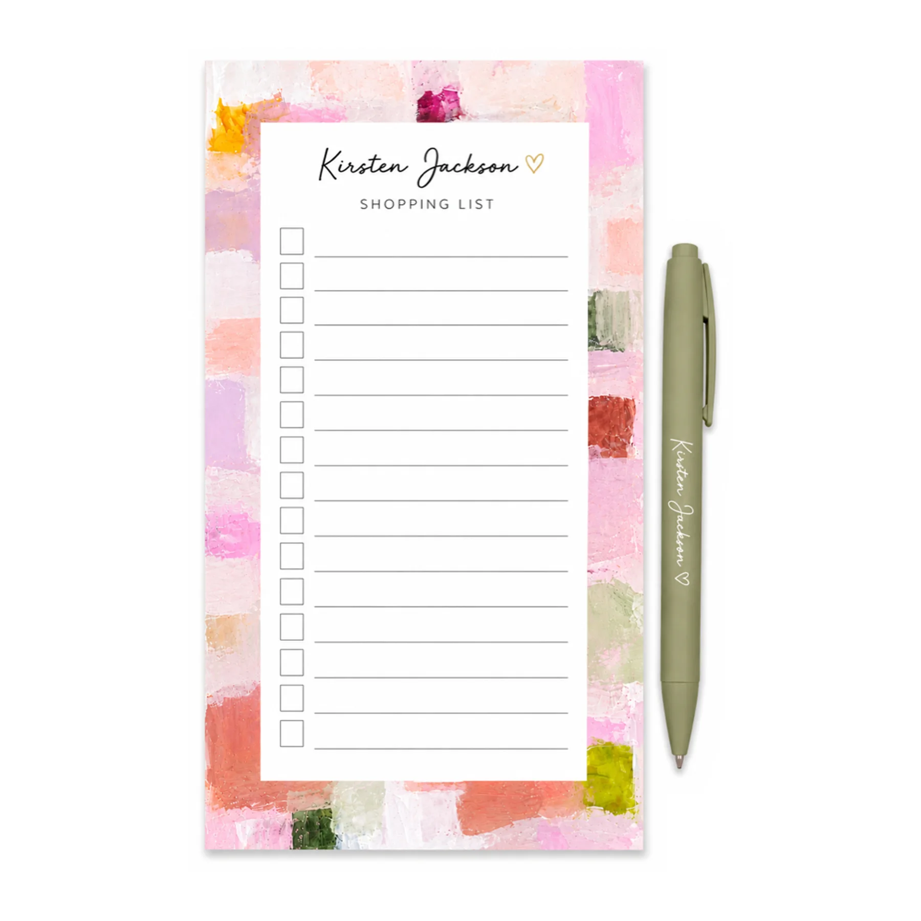 Kirsten Jackson Notepad and Pen with Magnetic Backing